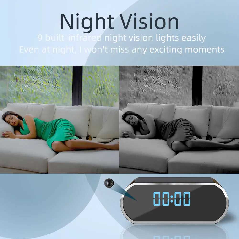 4K WiFi Fl HD Clock Camera with Motion Detection Night Vision Function Suitable for He and Off Surveillance Z250222