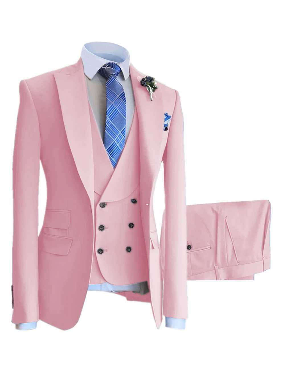 Mens Business Set 3-Piece One Button White Meeting Party Wedding Formal Occasion 4XL 5XL Increased LengthXJ250222