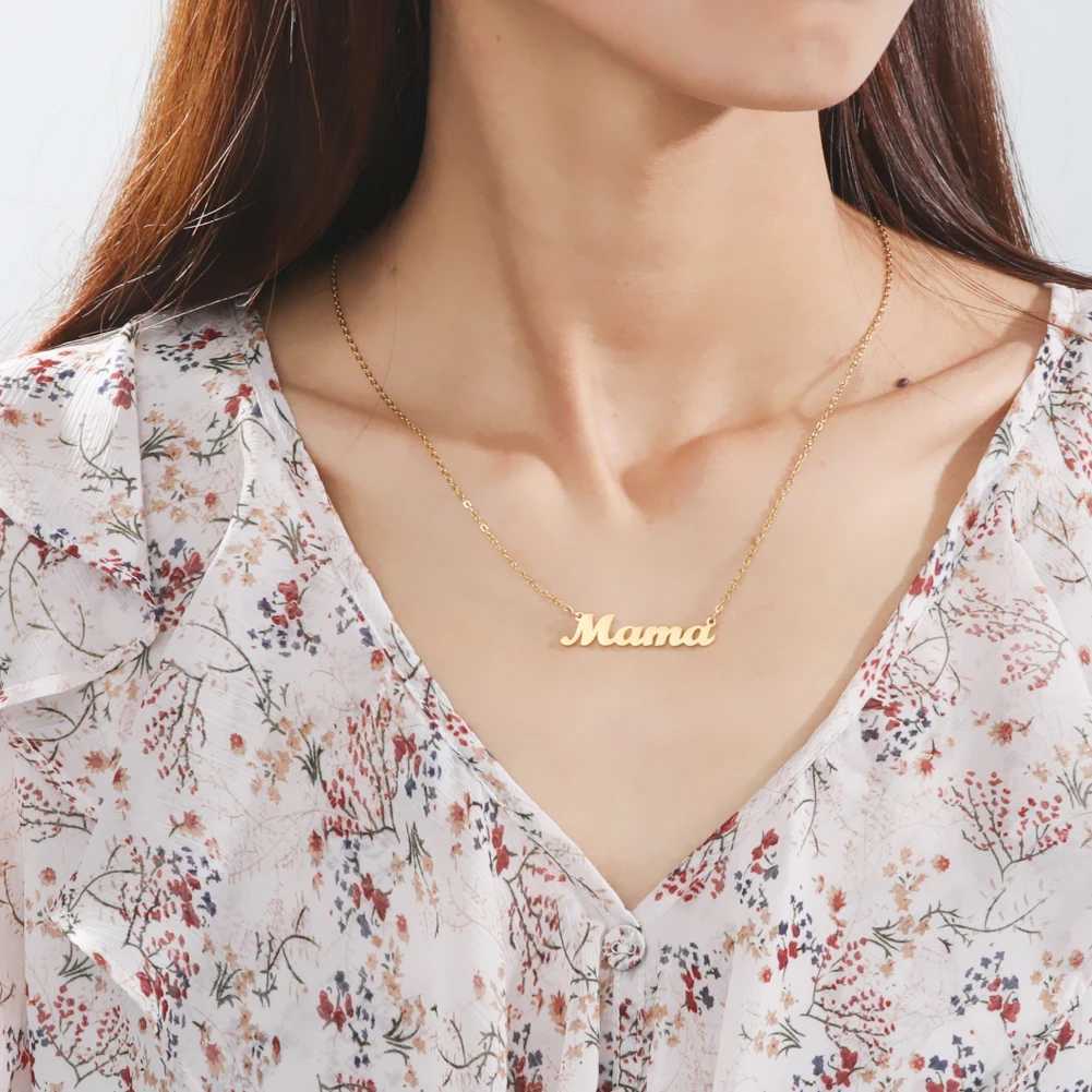 COOLTIME Mom Letters Pendant Necklace for Mom Stainl Steel Charm Clavicle Chain Choker Mothers Day Jewelry Birtay Gift W250221