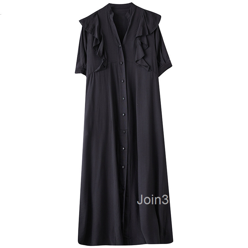 Spring/Summer New Yamamoto Dark Lotus Leaf Edge Collar Dress Loose Temperament Shirt Long Dress