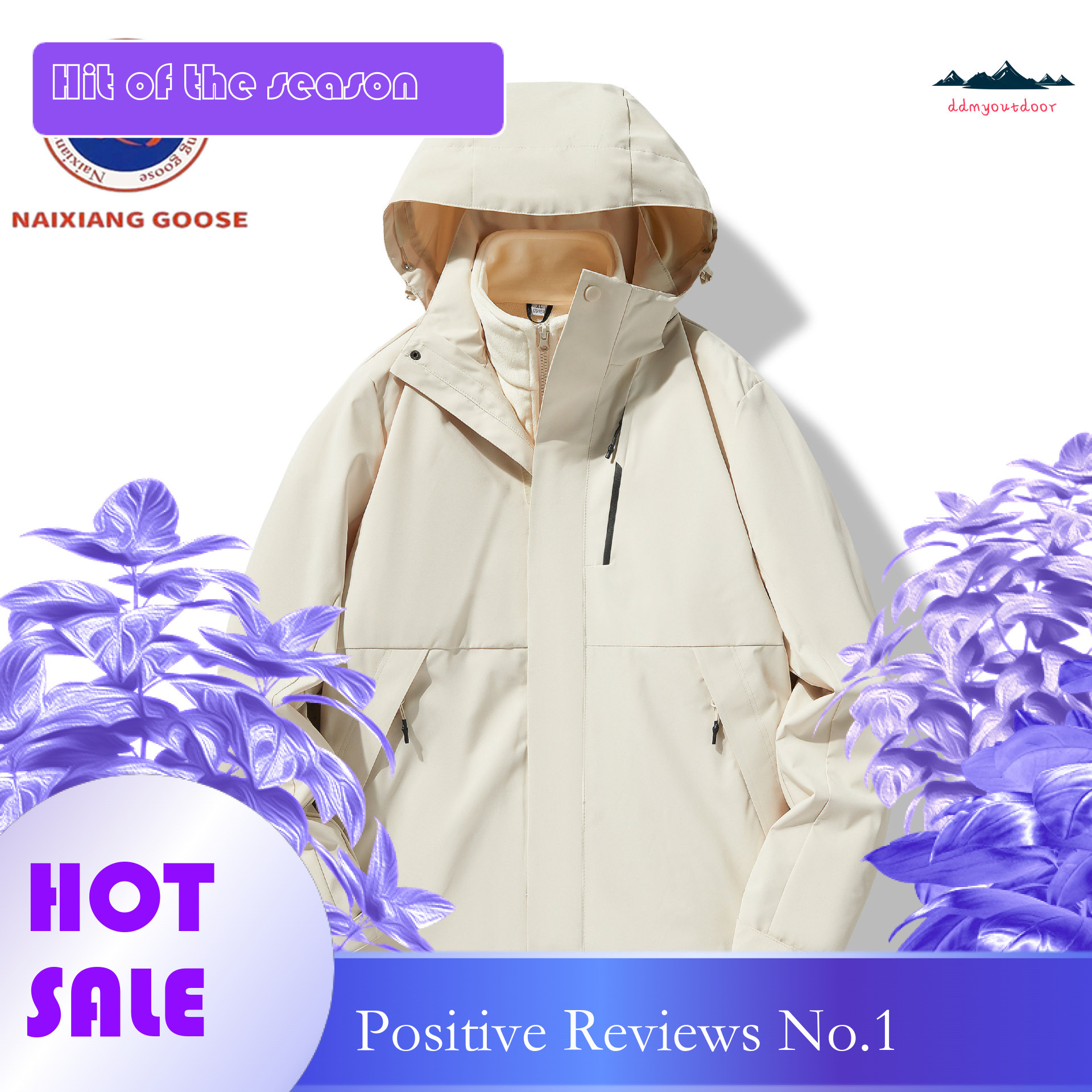 Ddmyoutdoor Outdoor Waterproof Windproof Warm Jacket Thickened Detachable Three In One Suitable For Autumn And Winter Couples Jackets