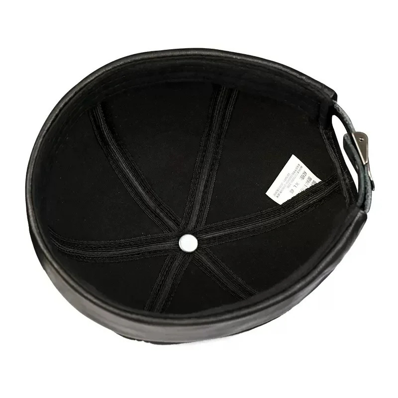 In Men Suede Hats Winter Warm Soft Genuine Leather Retro Round Skull Caps Casual Landlord Bonnet Bone Brimless Docker Beanie 250221