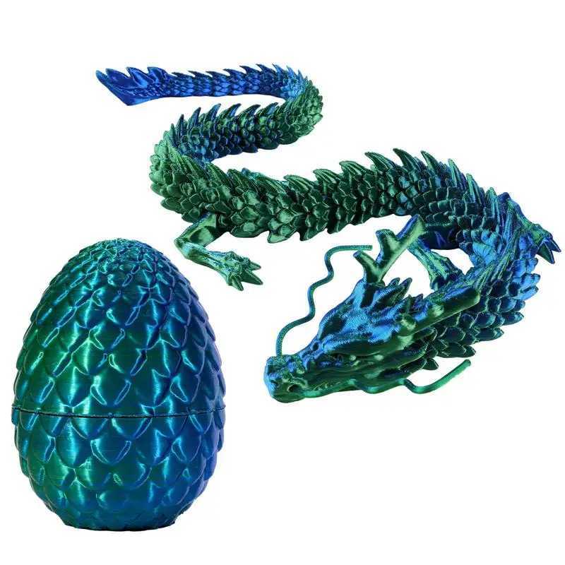 3D Printed in Full Articulated Crystal with Dragon Egg Home Office Decor Executive Desk Toys Free shipping
