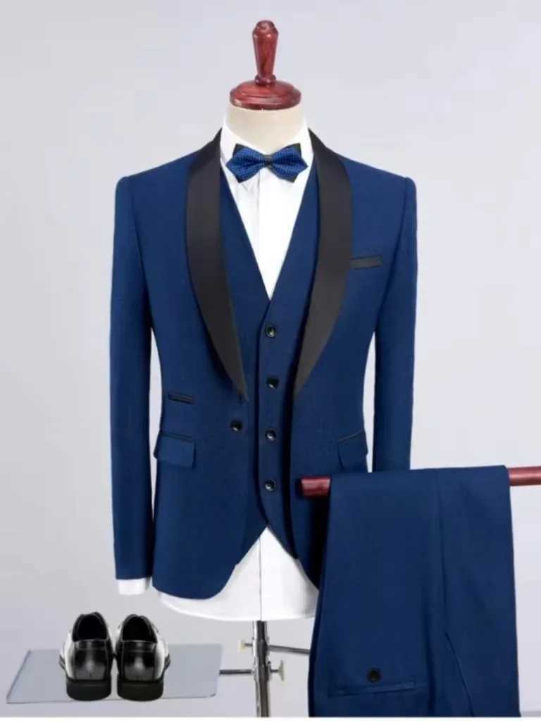 Slim Fit Mens Suit Costumes 3 Pieces Blazer Vest Pants Wedding Tuxedo Formal Male Suit for Wedding Business Groomsmen PromXJ250222