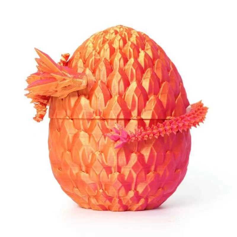 1PCS 3D Printed Egg with Full Dragon Modle Movable Rotatable Articulated Desktop Ornament Kid Toy Free shipping