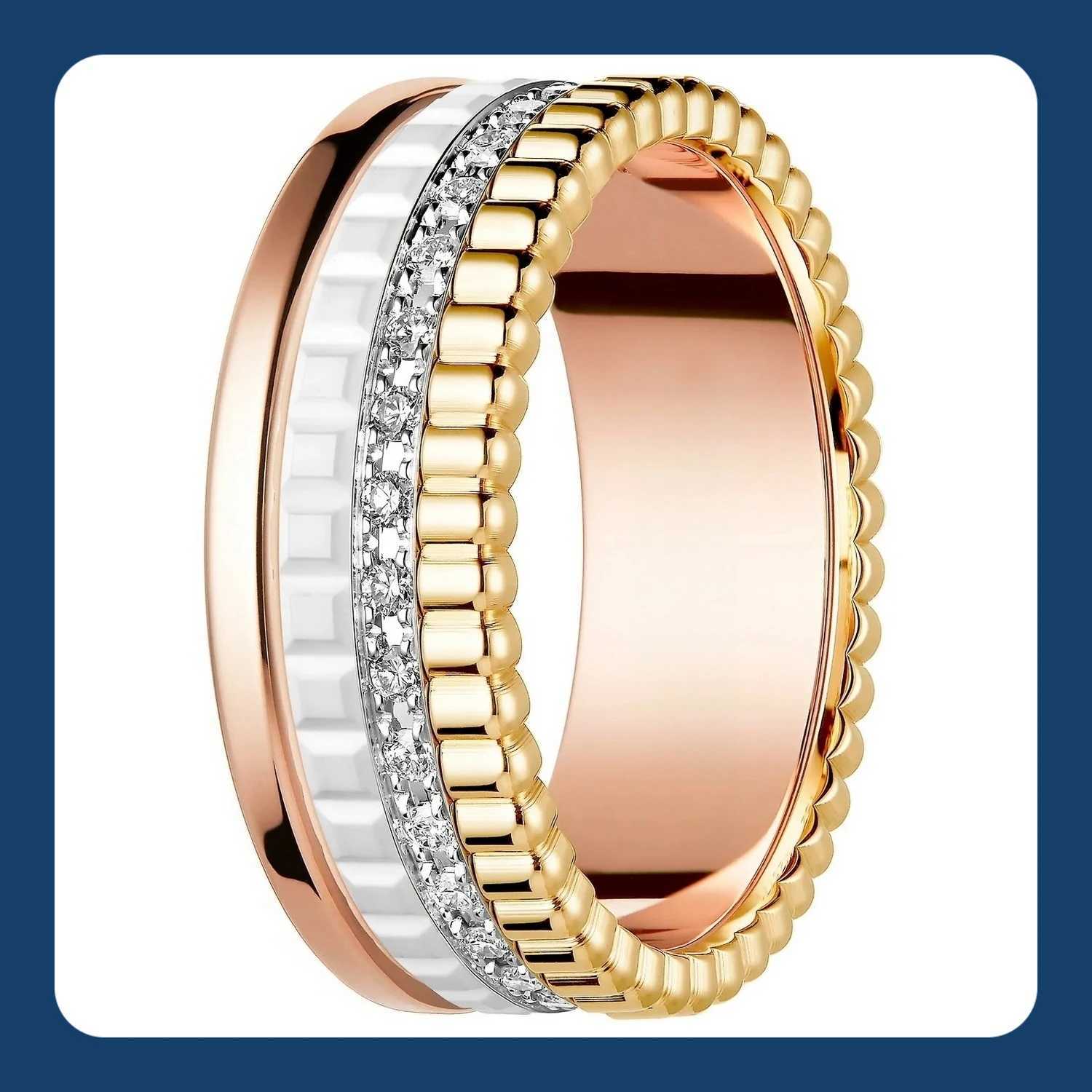 Band Rings Gorgeous Womens Copper Ring with Shimmering Cubic Zirconia - Ideal Fashion Accessory and Gift J250217CNDV