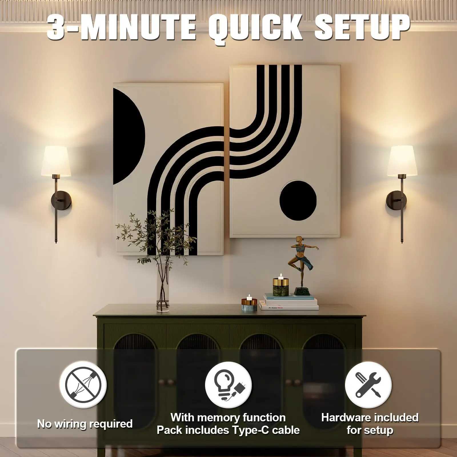 American 2 Packs Wall Lights Battery Operated Wall Sconces Gold Wireless Wall lamp with Remote RGB Colors Modes Rechargeable Z250220