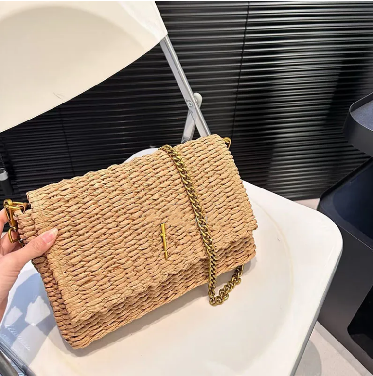 Women Raffias Straw Handbag Designer Shoulder Bag Luxury Woven Straw Camera Crossbody Bags Purse Handbags Summer Beach Flap Cross Body Wallet