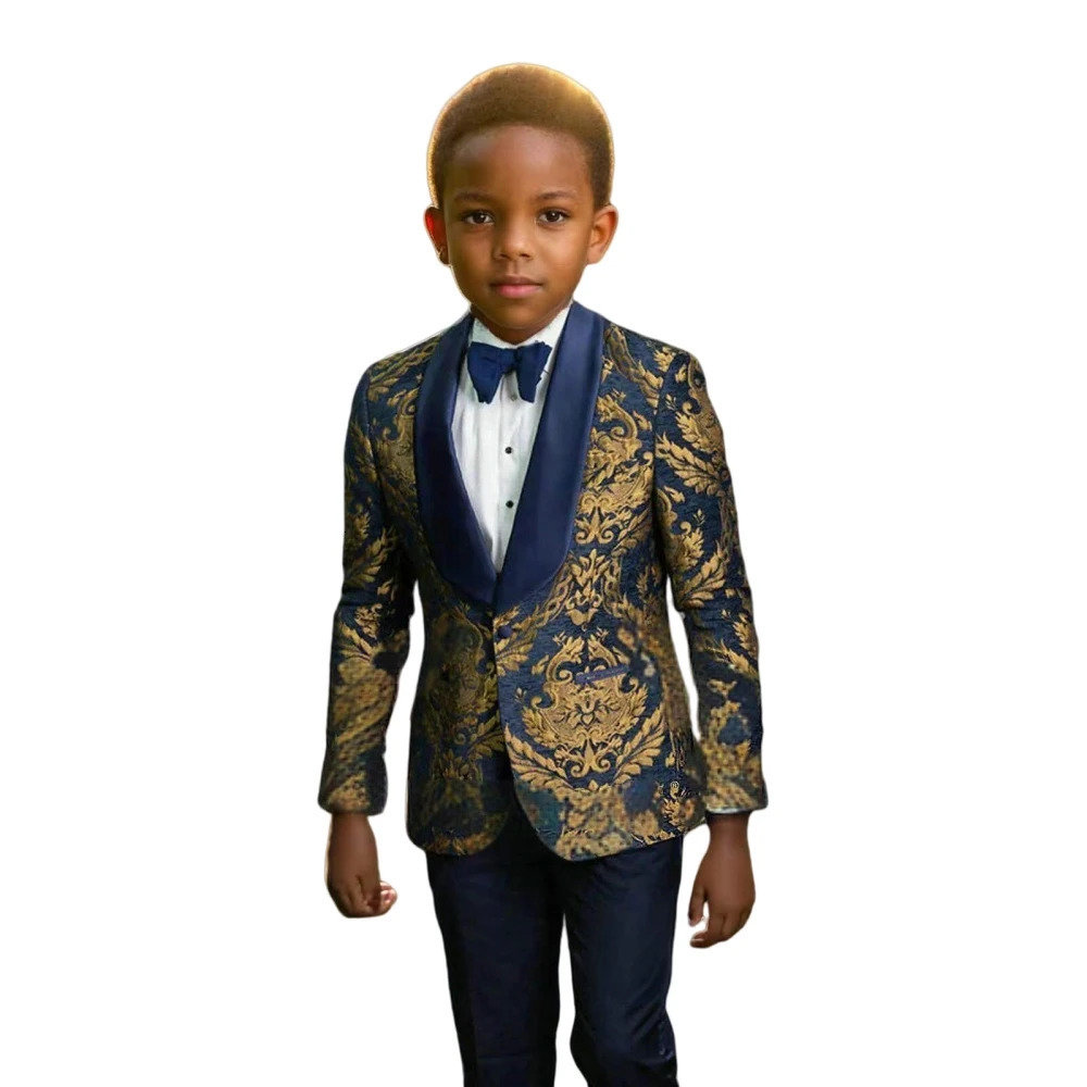 High Quality Boys 2 Pieces Blazer Pants Set For Birthday Party Classic Child Regular Fit Suits Wedding Ring Bearer Outfit 250221