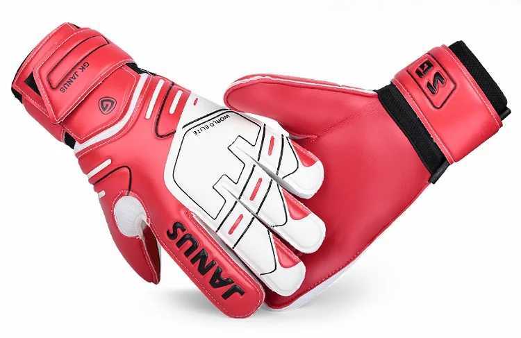 Janus NEW Goalkeeper Goalie Keeper GK Gloves Finger Protect Saving Size 7 8 9 10 RED Free ShipXJ250221