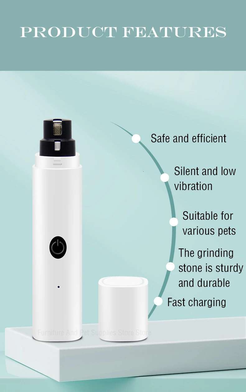 Electric Clippers for Dog Grinders Rechargeable USB Charging LED Light Pet Quiet Cat Paws Nail Grooming Supplies