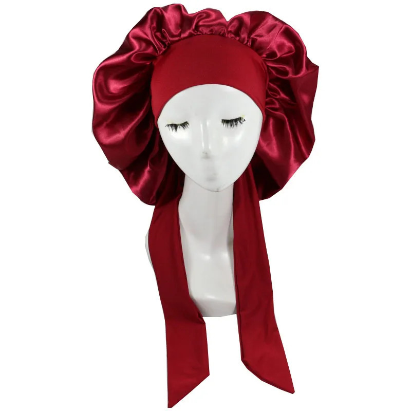 Women Satin Solid Sleeping Hat Night Sleep Cap Hair Care Bonnet Nightcap For Men Unisex De Nuit Shower Turban 250213
