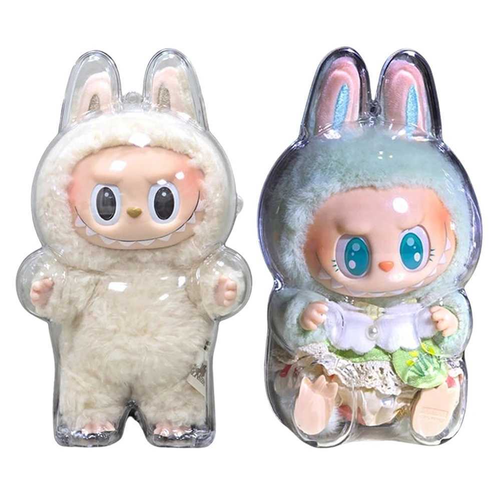 Plush Dolls INS Fashion Labs The Monsters Box Toy Cute Stuffed Bear Doll Elf Plush Kawaii Plush Dolls Transparent Covers Anime Figure Toy H250221