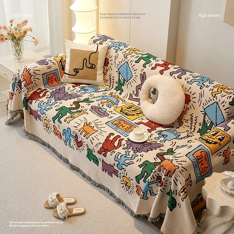 Sofa Cushion Cloth Double Sided Sofa Cover Thick Non-Slip Sofa Cover Full Cover Knee Blanket Cover Cloth Sofa Blanket 250221