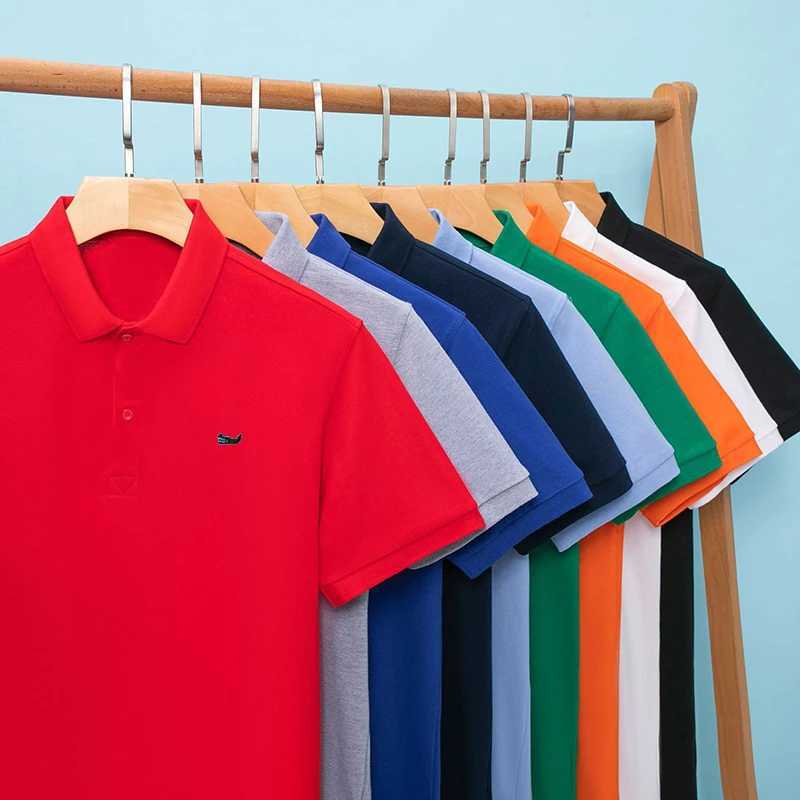 Men's Polos European Size 100% Cotton Top Quality Brand Mens Summer New Lapel POLO T-shirt Short Sleeve Polos Shirts S-5XL Casual Mens Tops z2502