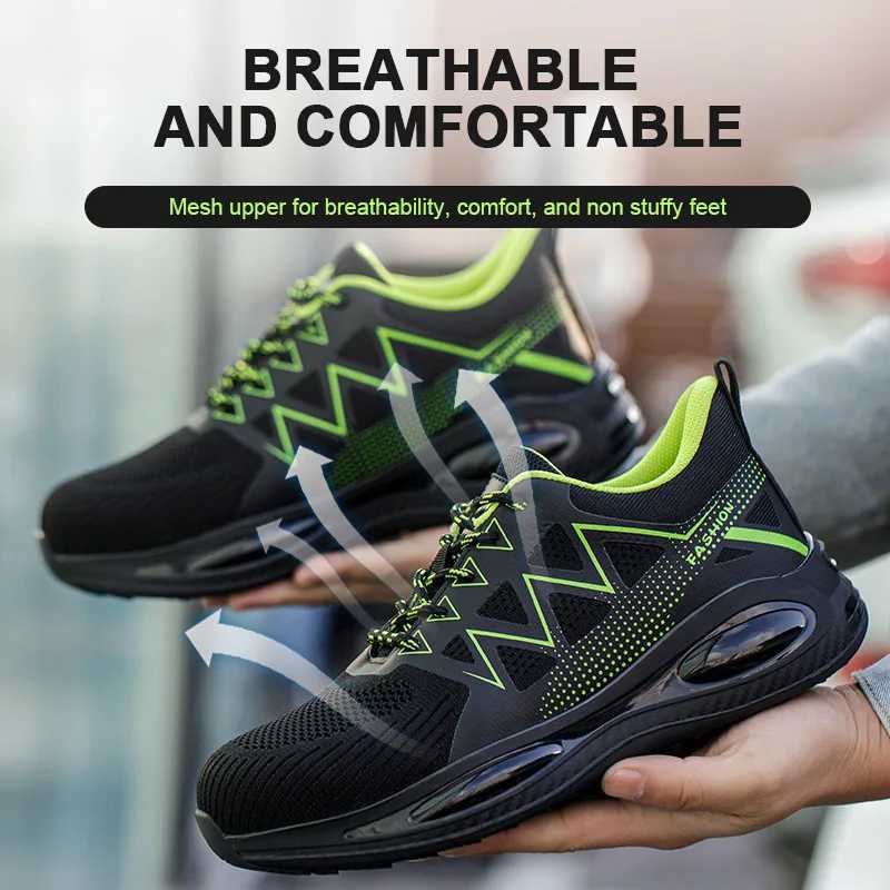 Steel Toe Wen Work Sneakers NEW Quality Top Breathable Lightweight Indestructible Men Safety Shoes Boots M Z250221