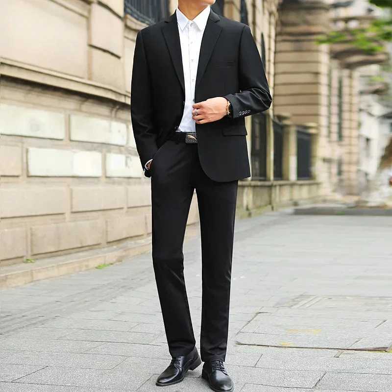 Spring New Mens Wear (suit + Pants) Wedding Dress Fashion Handsome Suit Business Tooling All Fashion Solid Color Two-piece SetXJ250222