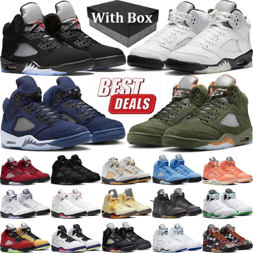 5 Mens Basketball Shoes 5s Black Cat Olive Navy Georgetown Aqua UNC Lucky Green Concord Racer Blue Raging Bull Fire Red Suede Sail Trainer Sneaker Jumpman Jump man