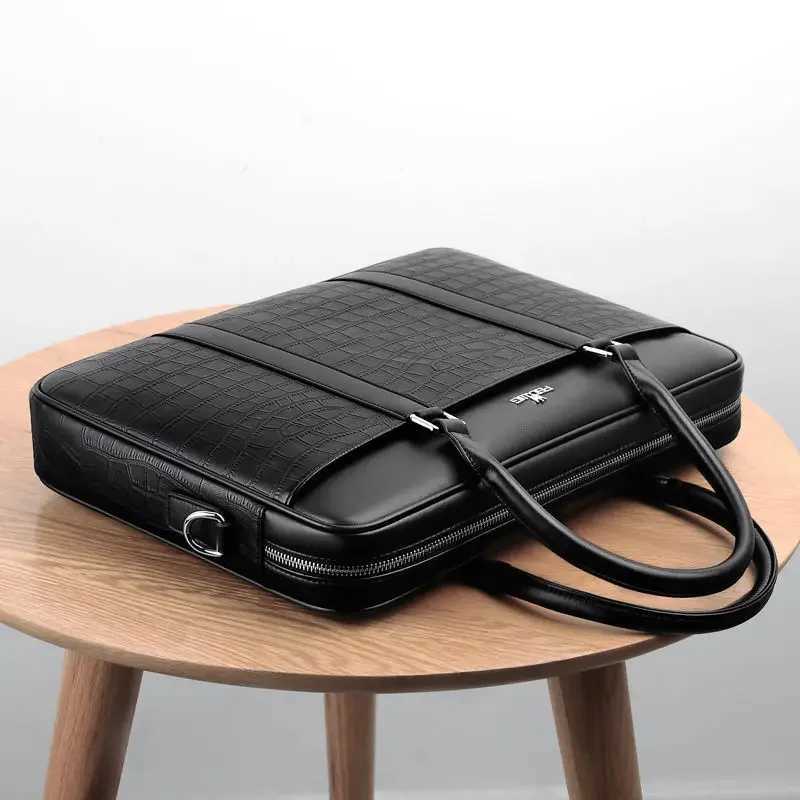 New Luxury Alligator Cow Genuine Leather Business Mens Briefcase Male Briefcase Shoulder Bag Men Messenger Laptop Computer Bag Z250220
