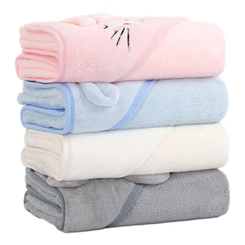 Cartoon Animal Baby Bath Towels Soft born Hooded Towel Blanket Toddler Bathrobe Warm Sleeping Swaddle Wrap for Boys Girls w250221