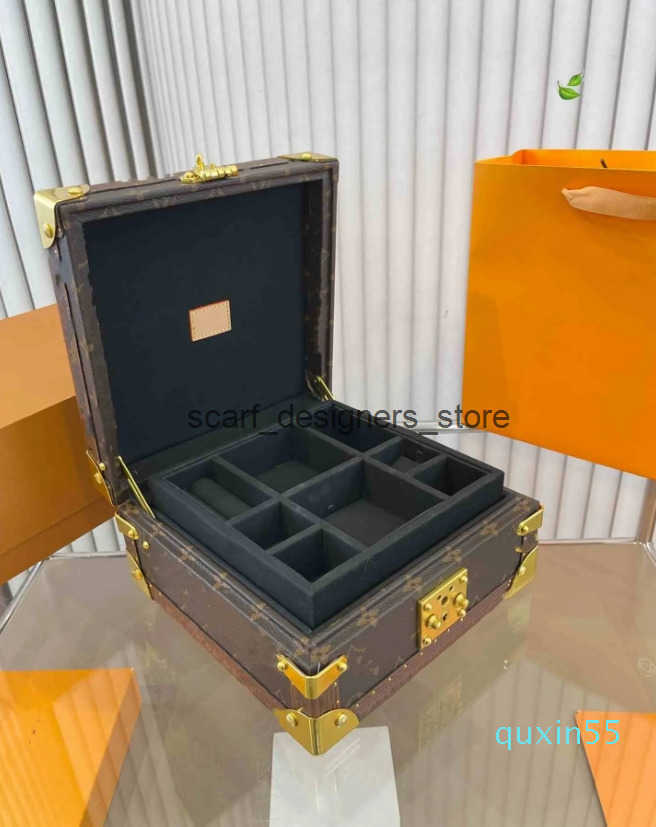 Jewelry Boxes quality luxury travel jewelry box vintage storage makeup women storage bag large capacity boxes men trunk z250222