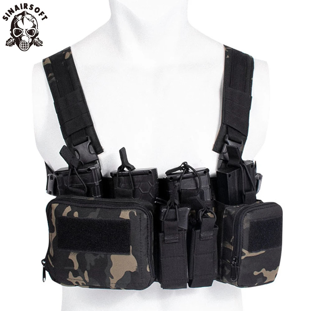 Tactical TCM Nylon Chest Rig Vest Molle System Magazine Pouch Drop Dump Pouch Waist Bag Fit Airsoft Hunting Apparel Accessories 250221