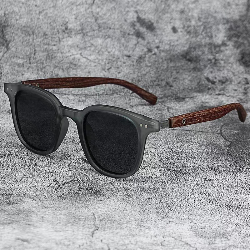 2025 new European and American Ins style wood grain leg rice nail sunglasses, women's sunglasses, men's sunshade, sun protection, UV protect