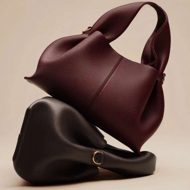 2025 New With Brand High Quality Women's Handbag Litchi Pattern Leather Fashion Cloud Crossbody Bag
