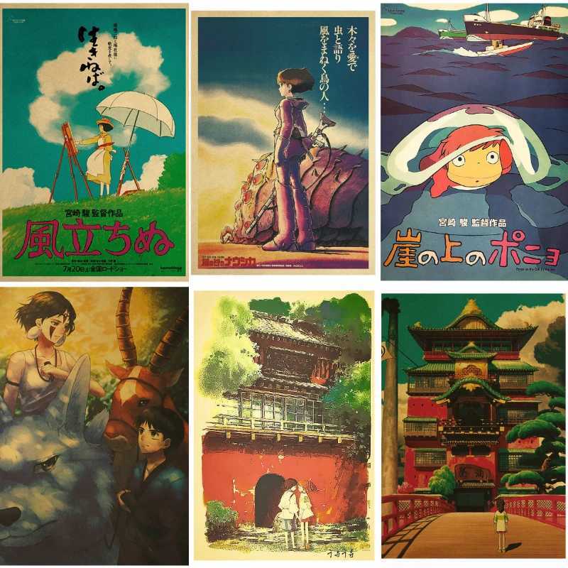 ic Miyazaki Anime Poster Print Ponyo on The Cliff Cartoon Canvas Painting Living Ro Wall He Decor Picture Abstract Art Y250218