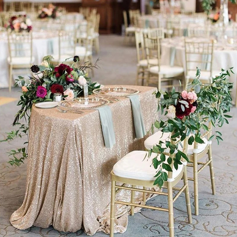 Sequin Table Cloth Rectangular Glitter Tablecloth Rose Gold Silver black Tablecloth for Wedding Birthday Party Event Home Decor 250218