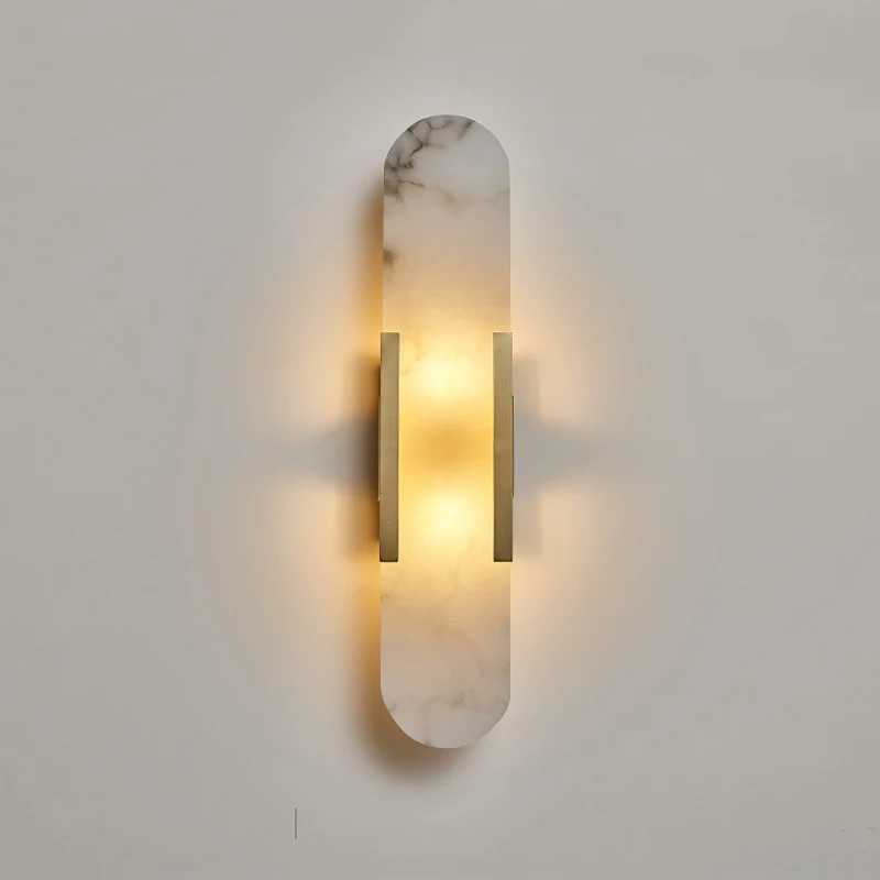 Natural Marble Sconce Light G4 Socket Wall Lamp Nordic Hardware Living Room Bedside Bedroom Bra Hotel Aisle Staircase Lighting Z250220