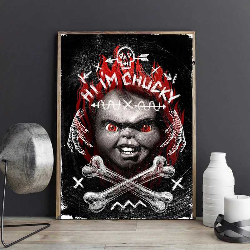 ic Horror Movie Chucky Childs Play Poster Terror Doll Prints Canvas Painting Wall Art Picture Living Ro He Decoration Y250218