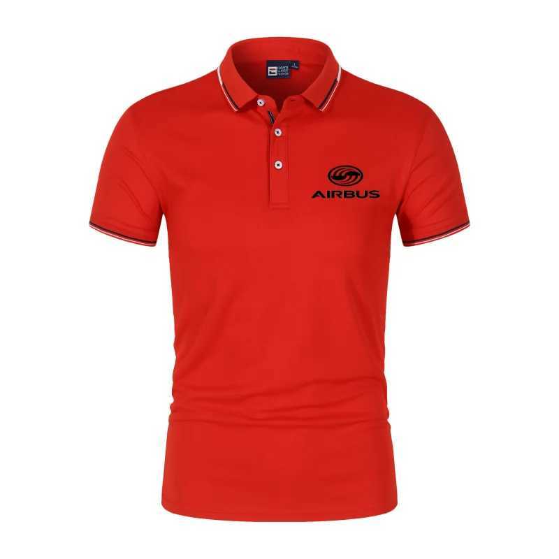 Men's Polos Polo shirt Airbus aviation flight collar T-shirt Airbus fan A320 mens polo T-shirt spring and summer mesh cotton short sleeved mens t