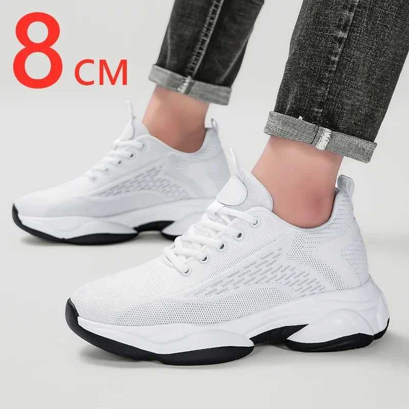 Summer Lift Sneakers Men Elevator Height Increasing for Man Insoles 8CM Hidden H Sports NEW top Inner Heightening Shoes Z250221