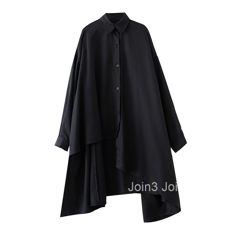 Spring and Autumn New Dark Irregular Niche Lining Skirt Fashion Large Size Long Shirt Skirt Coat