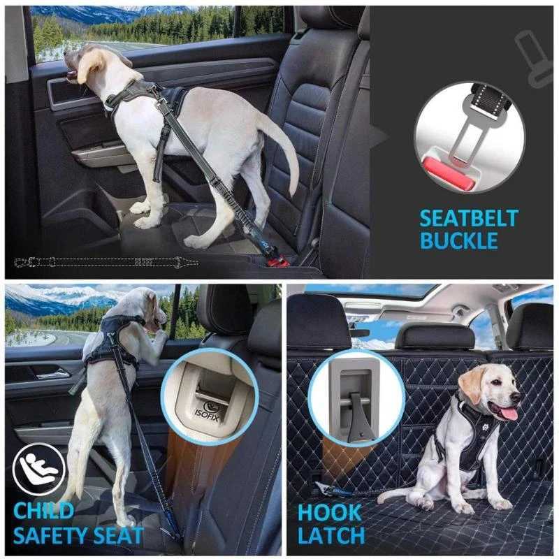 Adjustable Pet Dog Car Seat Belt Safety Leash Vehicle Belts Reflective Nylon Rope Harness Dog Accessories for Small Large Dogs Y250704