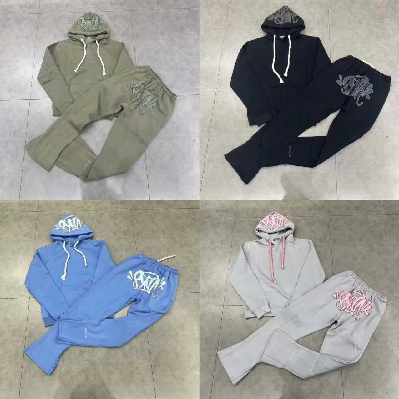 Sy Sweatshirt and Trousers Sports set Jogging Men fleece Hoodie Hooded Tops Pants Women Streetwear Coat Warm patchwork Tracksuit M250221