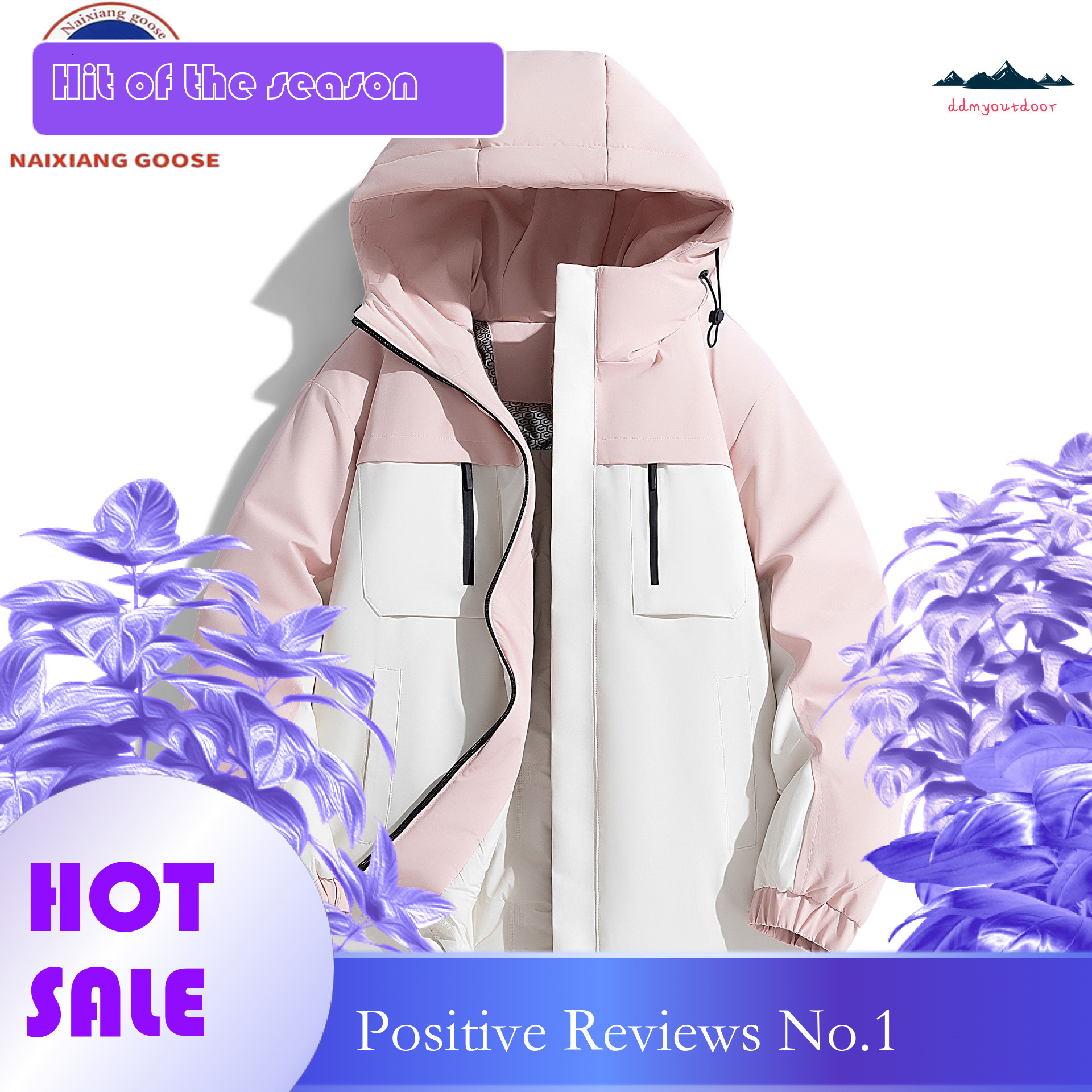Ddmyoutdoor Winter Unisex Thick Warm Cotton With Graphene Lining Temperature Locking Hood Loose And Versatile Casual Jacket Jackets