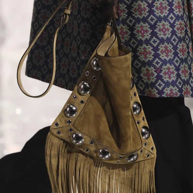 2025S Bohemian Vintage Faux Suede Bags For Women Designer Handbags Purses 2025 New In Tassel CrossbodyC250222 Shoulder crossbody bag women bag
