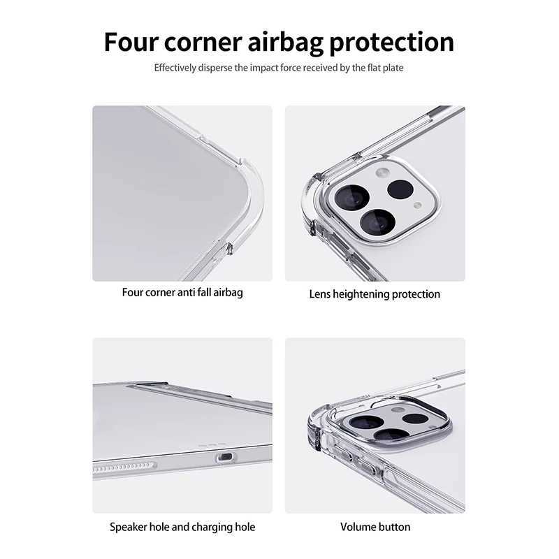 For iPad Case iPad 10th Gen 12.9 4th 5th 6th Air 4th 5th 10.9 Pro 11 2nd 3rd 4th iPad 10.2 with Pen Slot TPU Transparent Cover Z250222