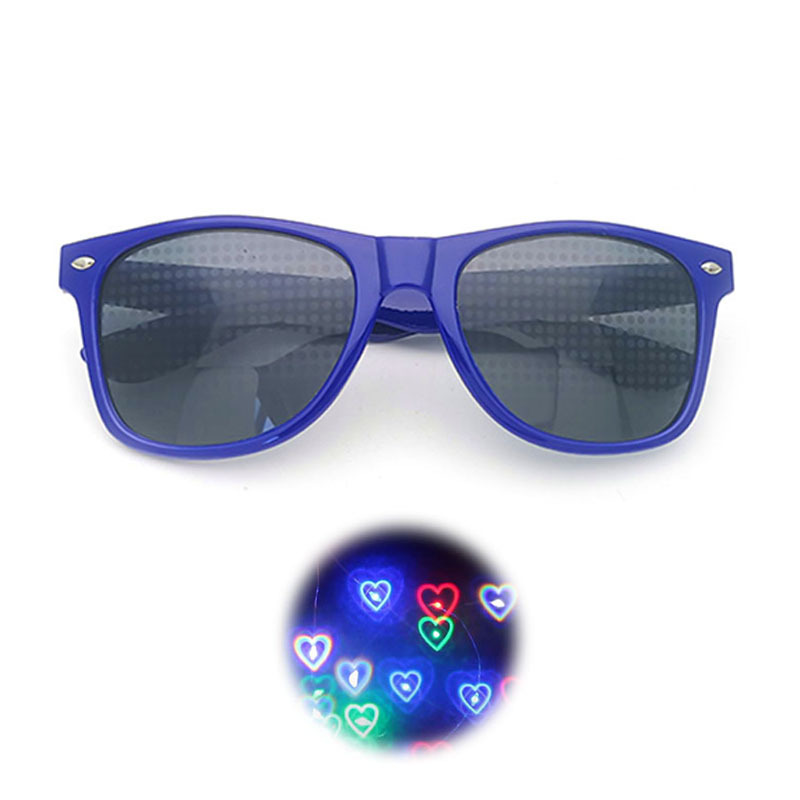 Black tech internet celebrity Valentine's Day gift, love light diffraction special effects glasses, creative fireworks sunglasses
