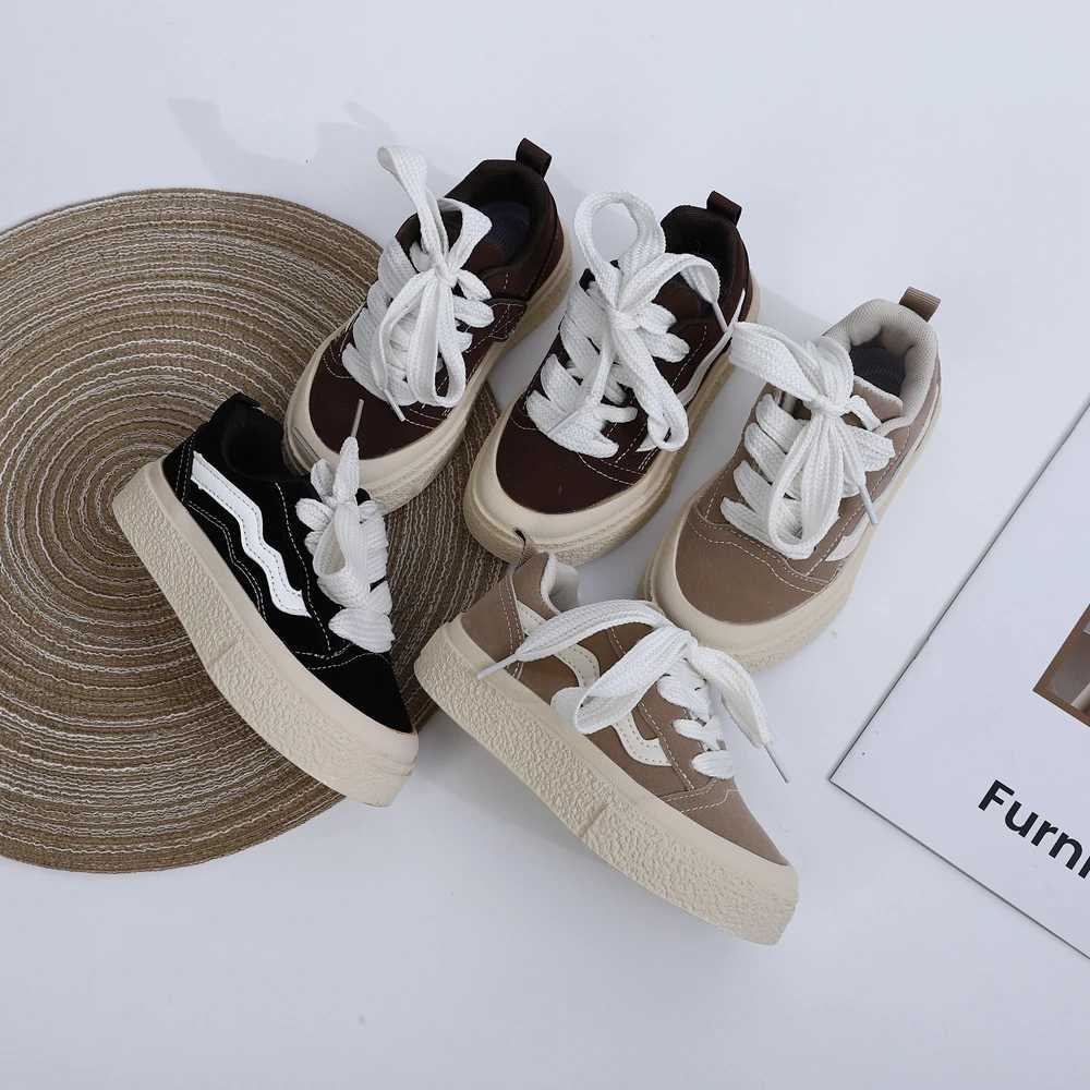 2025 New Boys Girls Canvas Shoes Autumn Childrens School Performance Shoes Babys Children Biscuit Bottom Breathable Kids Shoes M250221