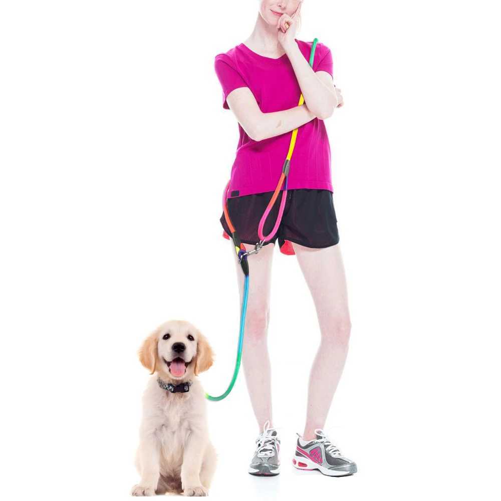 Nylon Dog Leashes Pet Dogs Chain Traction Rope Leads for Running Free Hands Rope Chain for Small Large Dogs Y250704