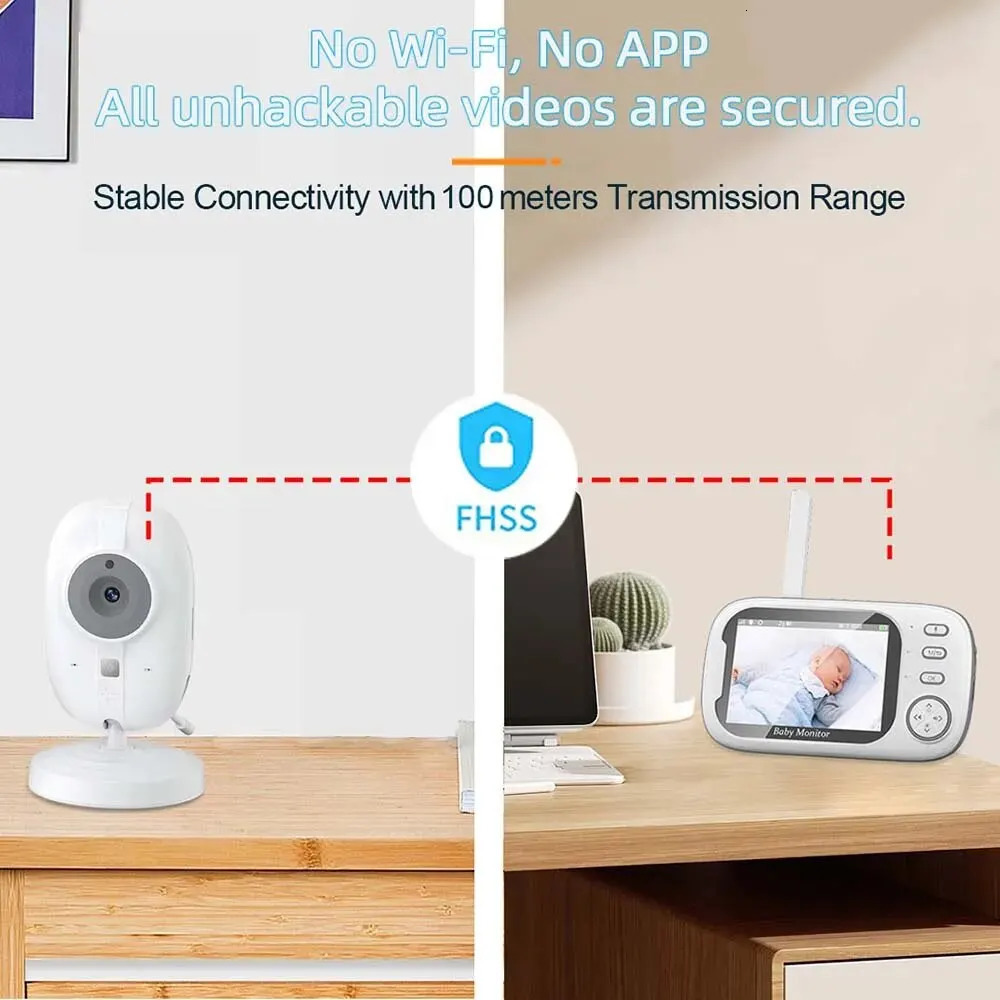35 Video Baby Monitor 24G Mother Kid 2 Way Audio Talk Night Vision Security Cameras Surveillance Cam With Temperature 250221