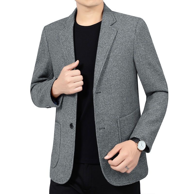 K222Dad's Trendy Casual Fit Suit - Versatile Single Piece Ensemble for Seasonal Wear