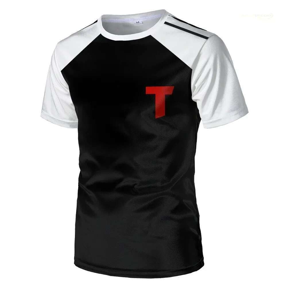 Men's 3D Printed Short Sleeve Soccer T-shirt, services.com Tsubasa Anime, Hyuga Animation Cosplay Jersey, Economy, Designer Clothing