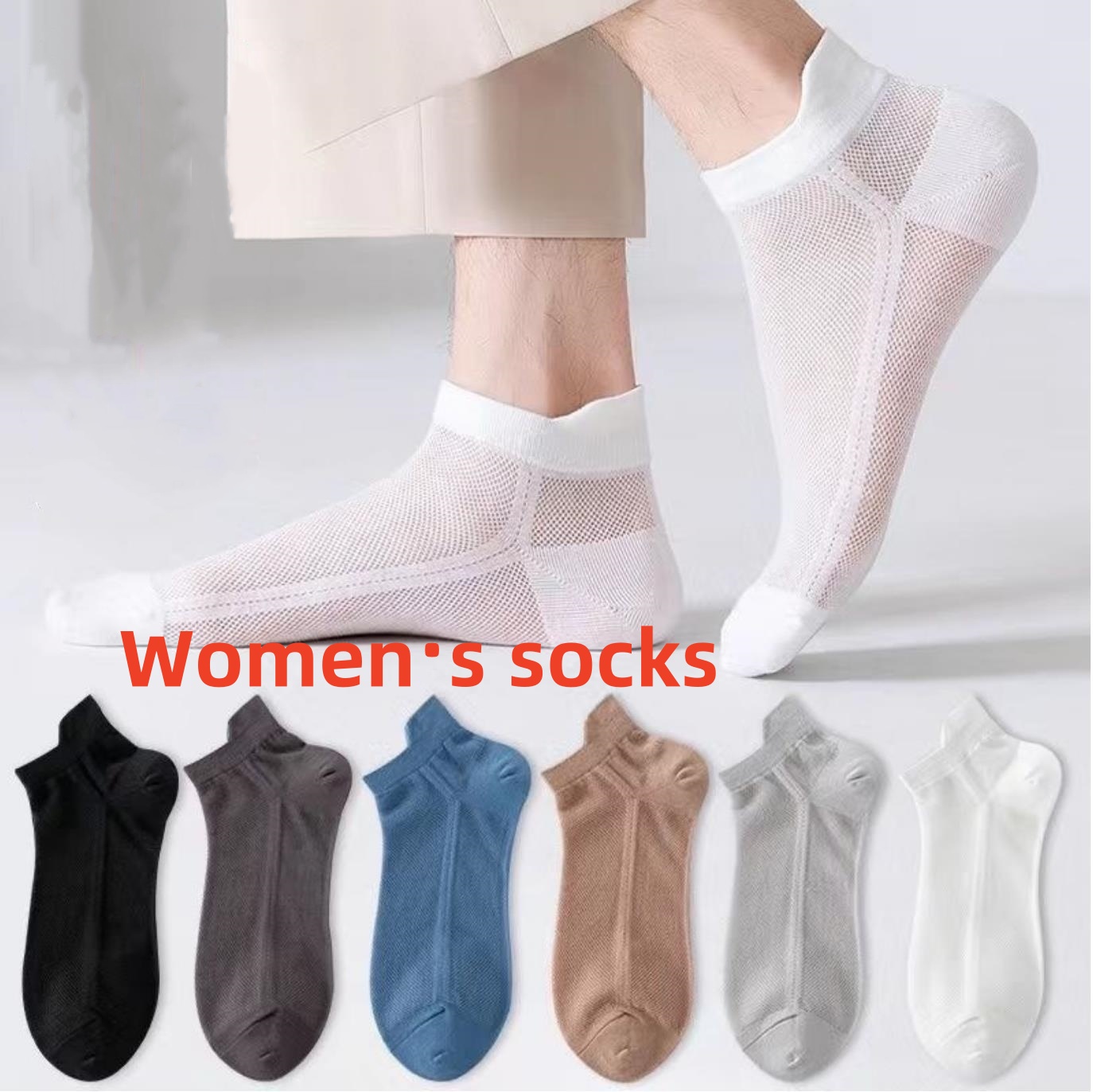 Maryya OC 6001 Womens Athletic Socks Sports Wear Mesh Breathable Short Socks for All Seasons Thin and Sweat Absorbent Fashion Anti Friction