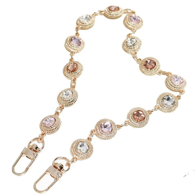 er chain strap charms beaded diamond stone metal chain handbag bag purse replacement Accessories Hardware quality 250217