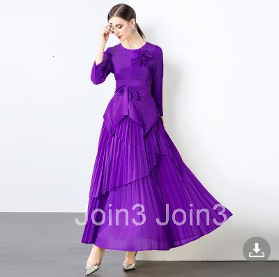 1 Miyake Irregular Top Long Skirt Set Womens Autumn Pleated Plus Size Skirt Two-piece Set