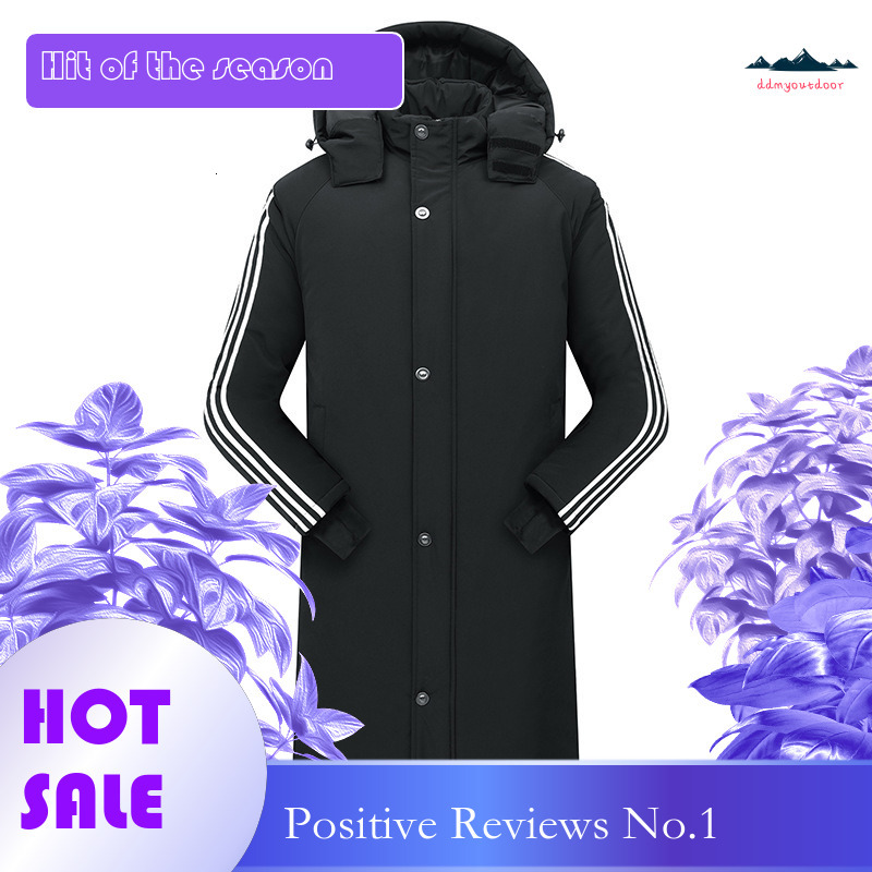 Ddmyoutdoor Parent Child Outfit Three Bar Winter Mid To Long Style Knee Over Hooded Men S And Women S Jacket Warm Cotton Coat Outerwear Coat Jackets
